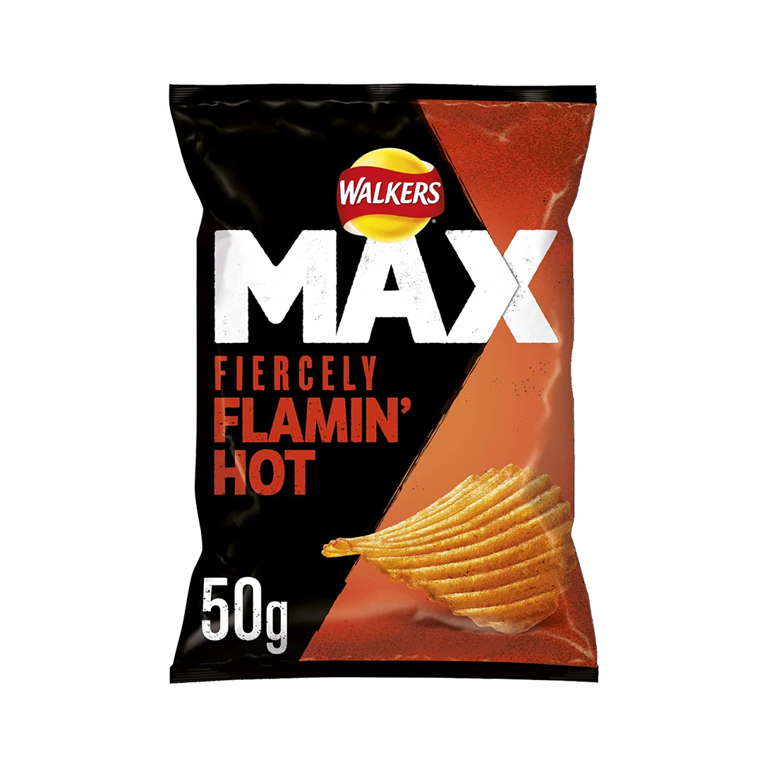 Walkers/Lay's Max Fiercely Flaming Hot Chips 50g (UK) Exotic Club Co.