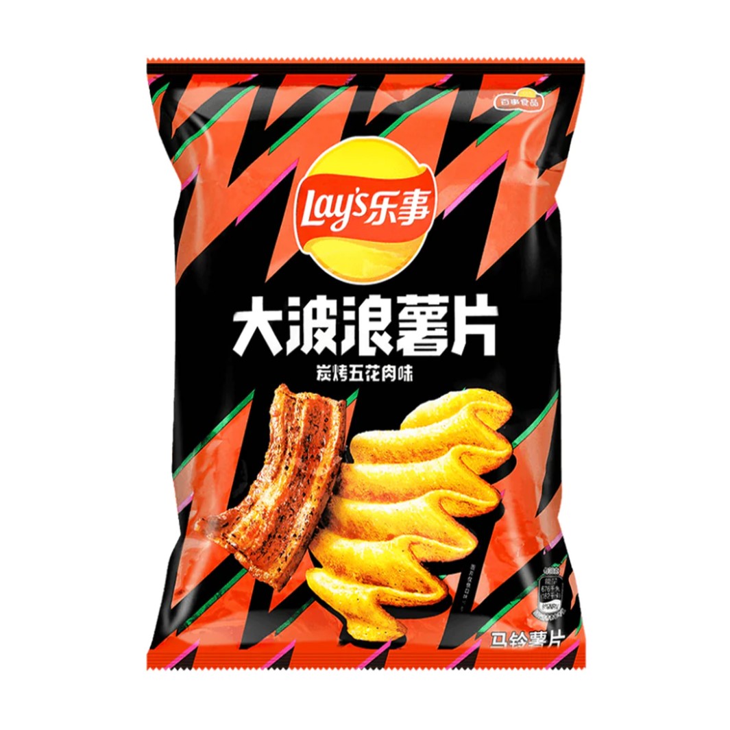 Lays Deep Ridged Potato Chips Grilled Pork Belly Flavor 70g (CHINA ...
