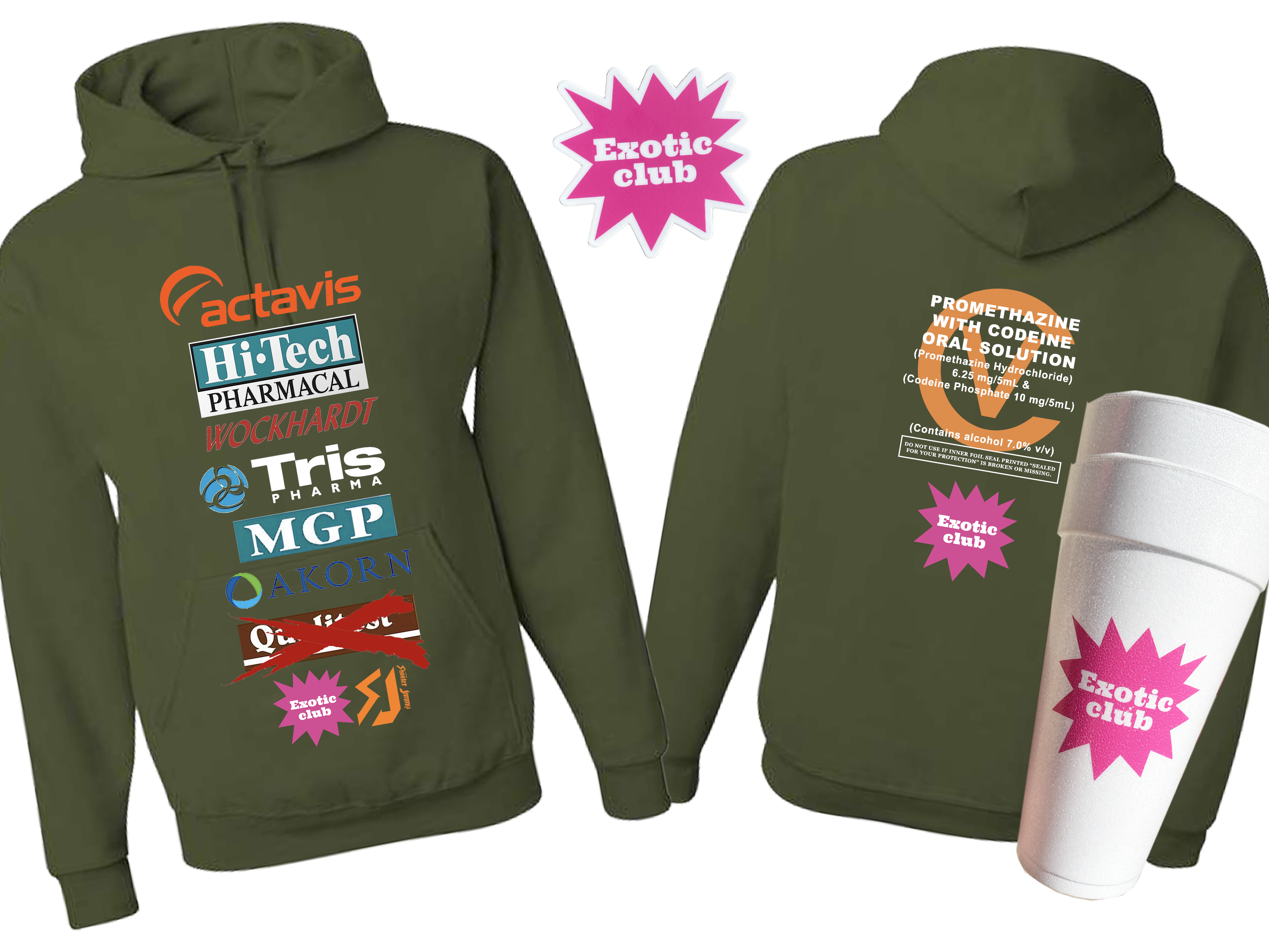 トップス EMOSTANCECLUB * UNDERMYCAR DOUBLE HOODIE EMOSTANCECLUB】× UNDERMYCAR DOUBLE LOGO OVERSIZ
